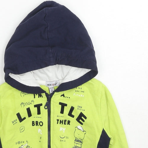 Mini Rap Boys Multicoloured Cotton Full Zip Hoodie Size 2-3 Years Zip