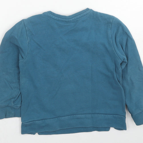 Fagottino Boys Blue Cotton Pullover Sweatshirt Size 2-3 Years Snap - Dog