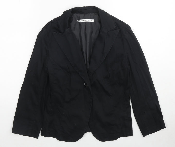 Terranova Womens Black Jacket Blazer Size S Button