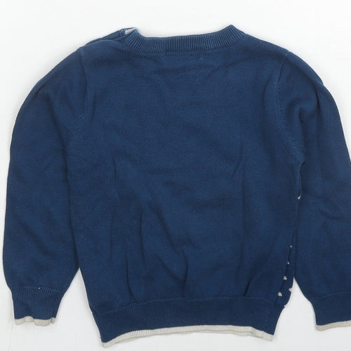 Primigi Boys Blue Crew Neck Polka Dot Cotton Pullover Jumper Size 2 Years Pullover