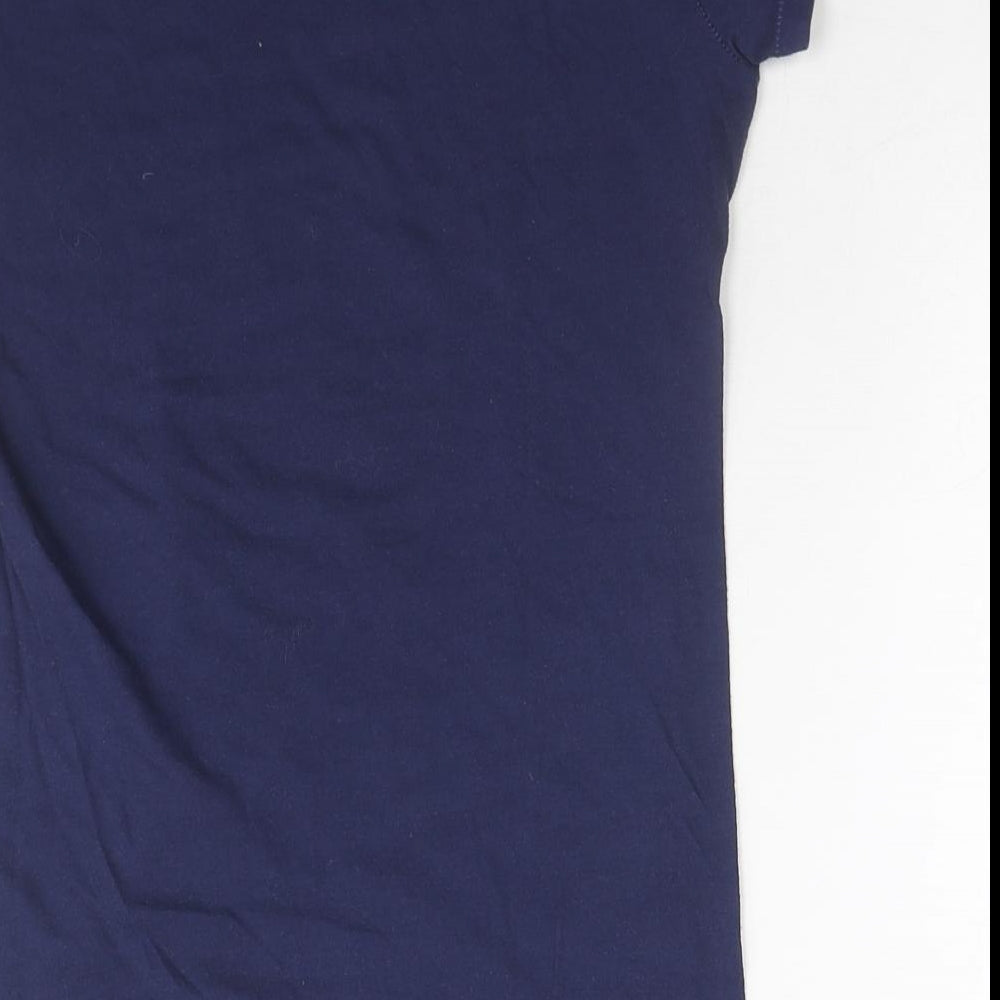American Eagle Outfitters Womens Blue Cotton Basic T-Shirt Size S Round Neck - AM - Eagle Malibu