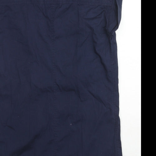 For Cynthia Womens Blue Cotton Tunic Blouse Size S Collared