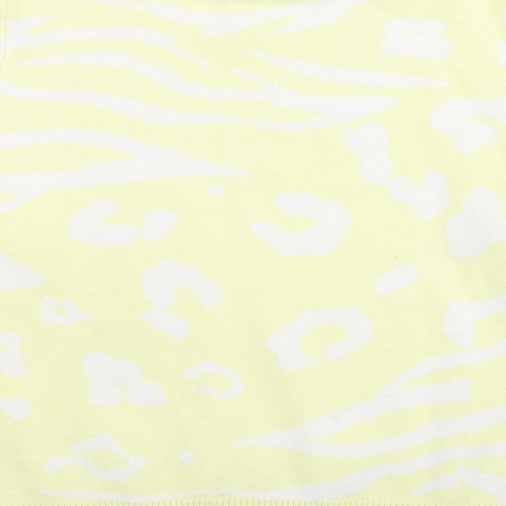 NEXT Womens Yellow Round Neck Animal Print Viscose Pullover Jumper Size 14