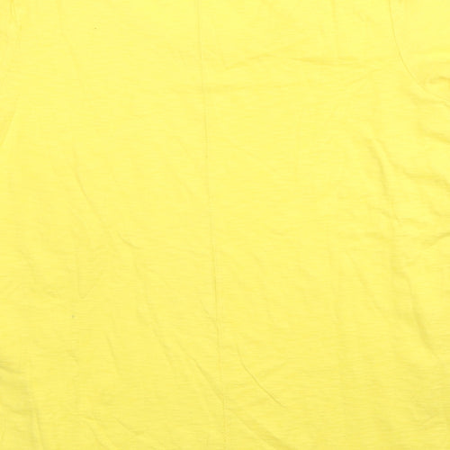 NEXT Womens Yellow Cotton Basic T-Shirt Size 10 Round Neck - Pocket
