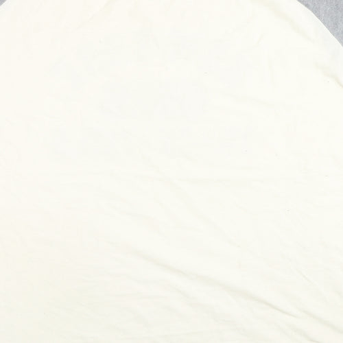 SPLASH Mens Ivory Colourblock Cotton T-Shirt Size 2XL Crew Neck - New York USA Track & Feild