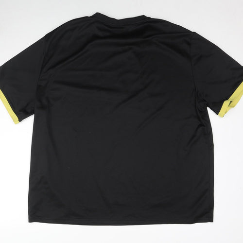 NBA Mens Black Polyester Basic T-Shirt Size 3XL Crew Neck Pullover - Los Angeles Basketball Lakers