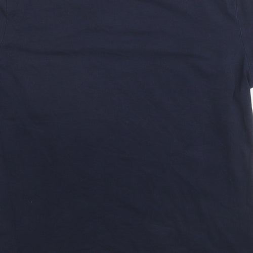 Marks and Spencer Womens Blue Cotton Basic T-Shirt Size 14 Round Neck