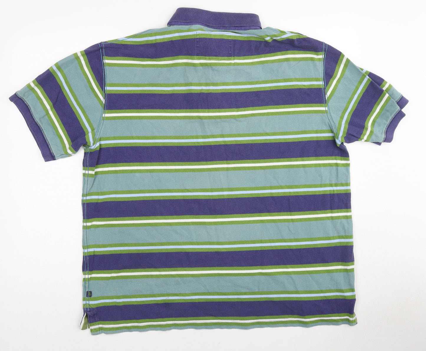 Boden Mens Multicoloured Striped Cotton Polo Size 2XL Collared Button