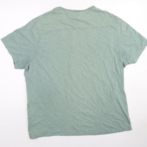 RJR.John Rocha Mens Green Cotton T-Shirt Size XL Crew Neck