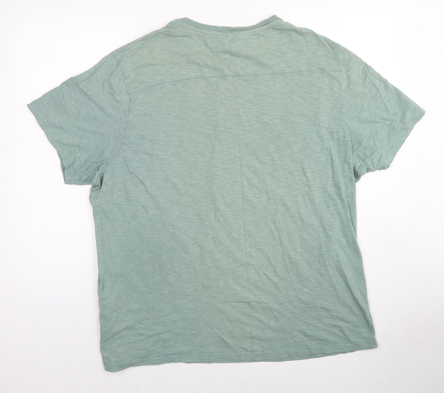 RJR.John Rocha Mens Green Cotton T-Shirt Size XL Crew Neck