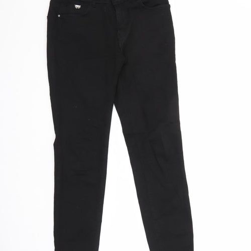 Zara Womens Black Cotton Skinny Jeans Size 10 L27 in Regular Zip