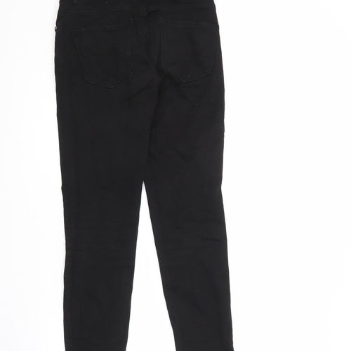 Zara Womens Black Cotton Skinny Jeans Size 10 L27 in Regular Zip