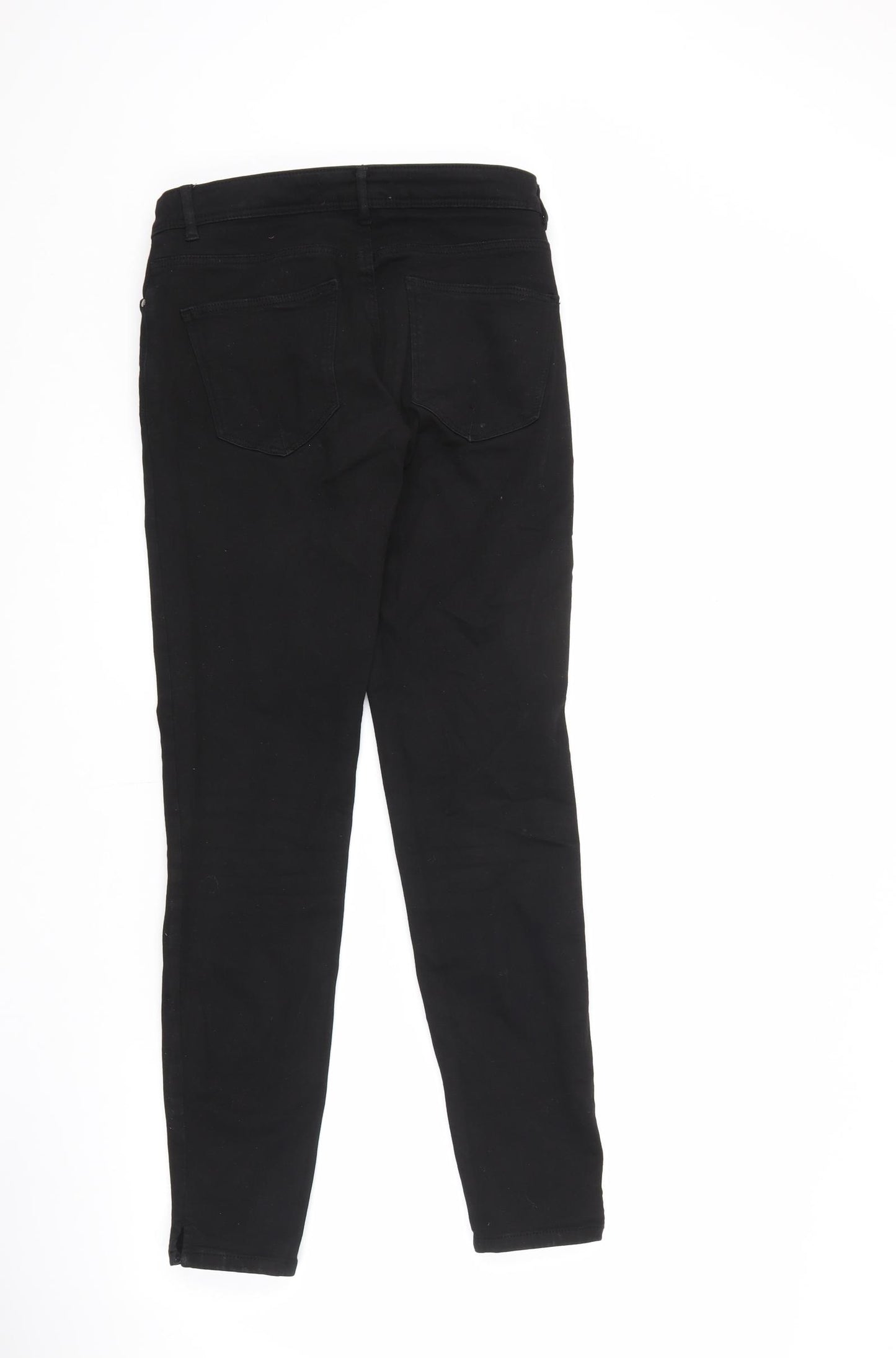 Zara Womens Black Cotton Skinny Jeans Size 10 L27 in Regular Zip