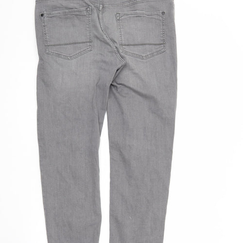Denim & Co. Mens Grey Cotton Straight Jeans Size 34 in L30 in Regular Button