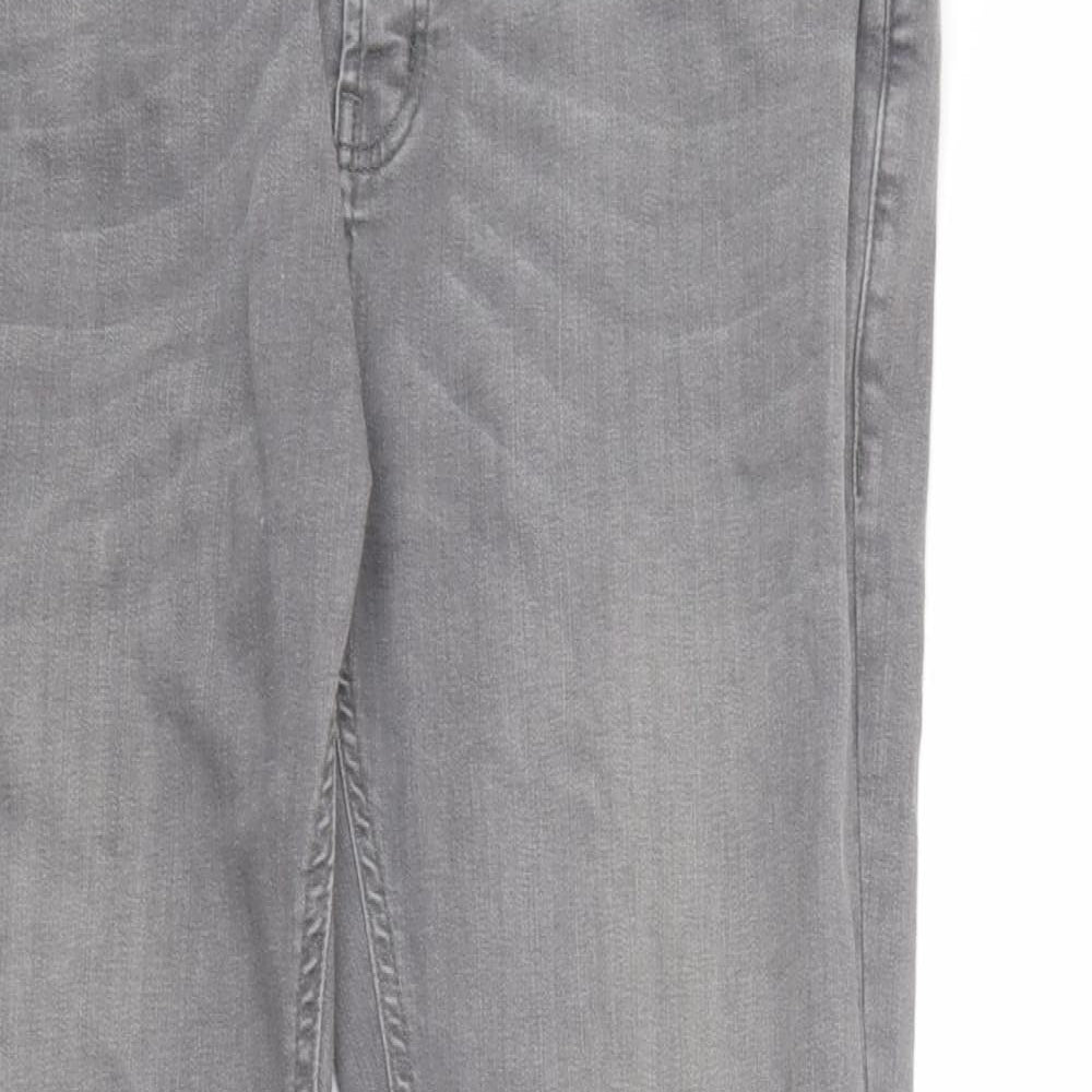 Denim & Co. Mens Grey Cotton Straight Jeans Size 34 in L30 in Regular Button