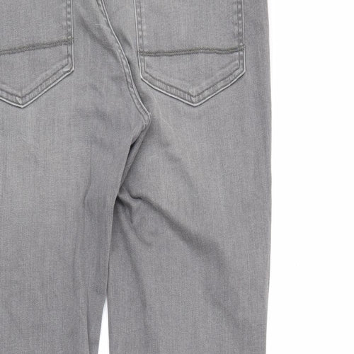 Denim & Co. Mens Grey Cotton Straight Jeans Size 34 in L30 in Regular Button