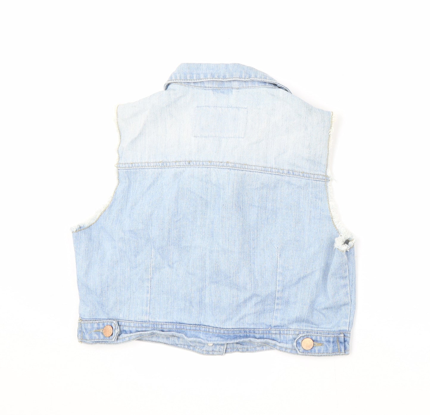 Denim & Co. Girls Blue Gilet Jacket Size 14 Years Button