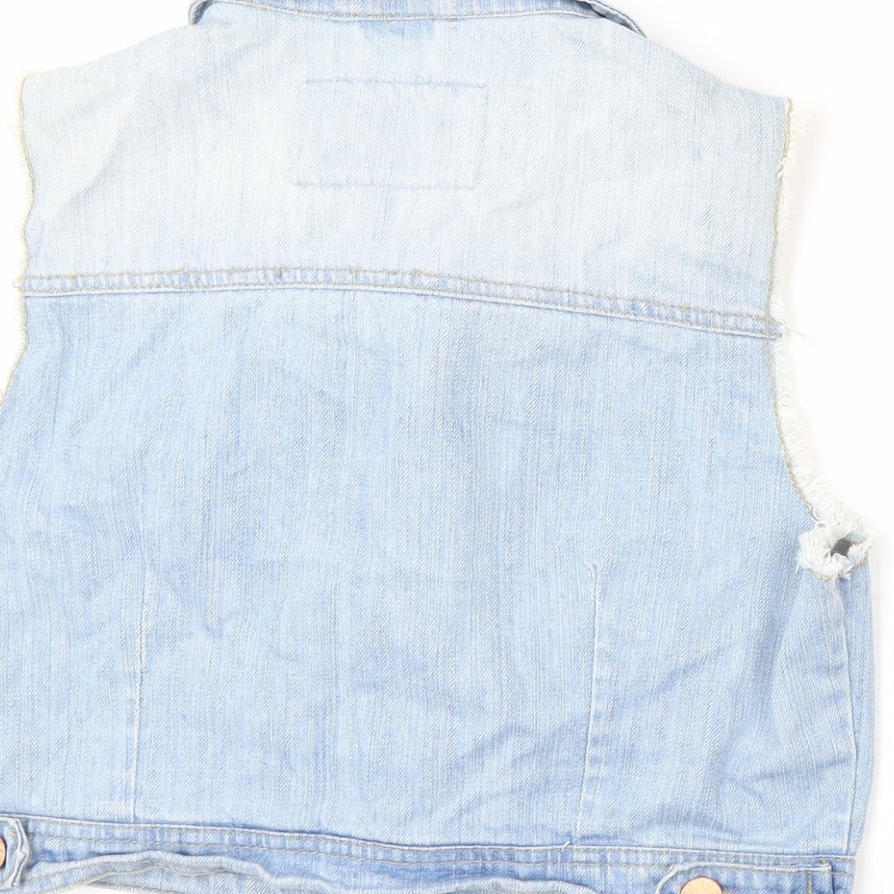 Denim & Co. Girls Blue Gilet Jacket Size 14 Years Button