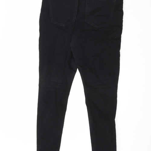 Marks and Spencer Womens Black Cotton Skinny Jeans Size 14 L26 in Slim Zip