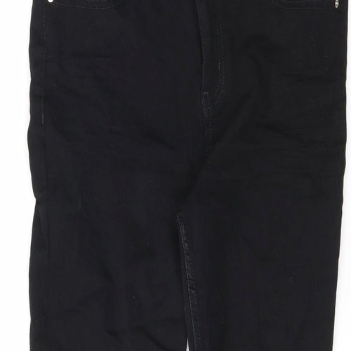 Marks and Spencer Womens Black Cotton Skinny Jeans Size 14 L26 in Slim Zip