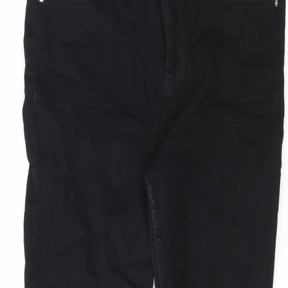 Marks and Spencer Womens Black Cotton Skinny Jeans Size 14 L26 in Slim Zip