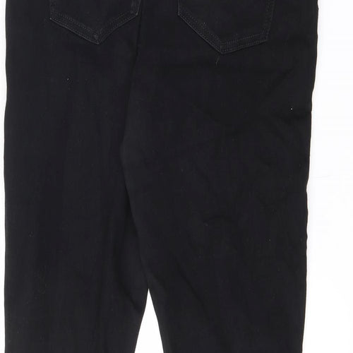 Marks and Spencer Womens Black Cotton Skinny Jeans Size 14 L26 in Slim Zip