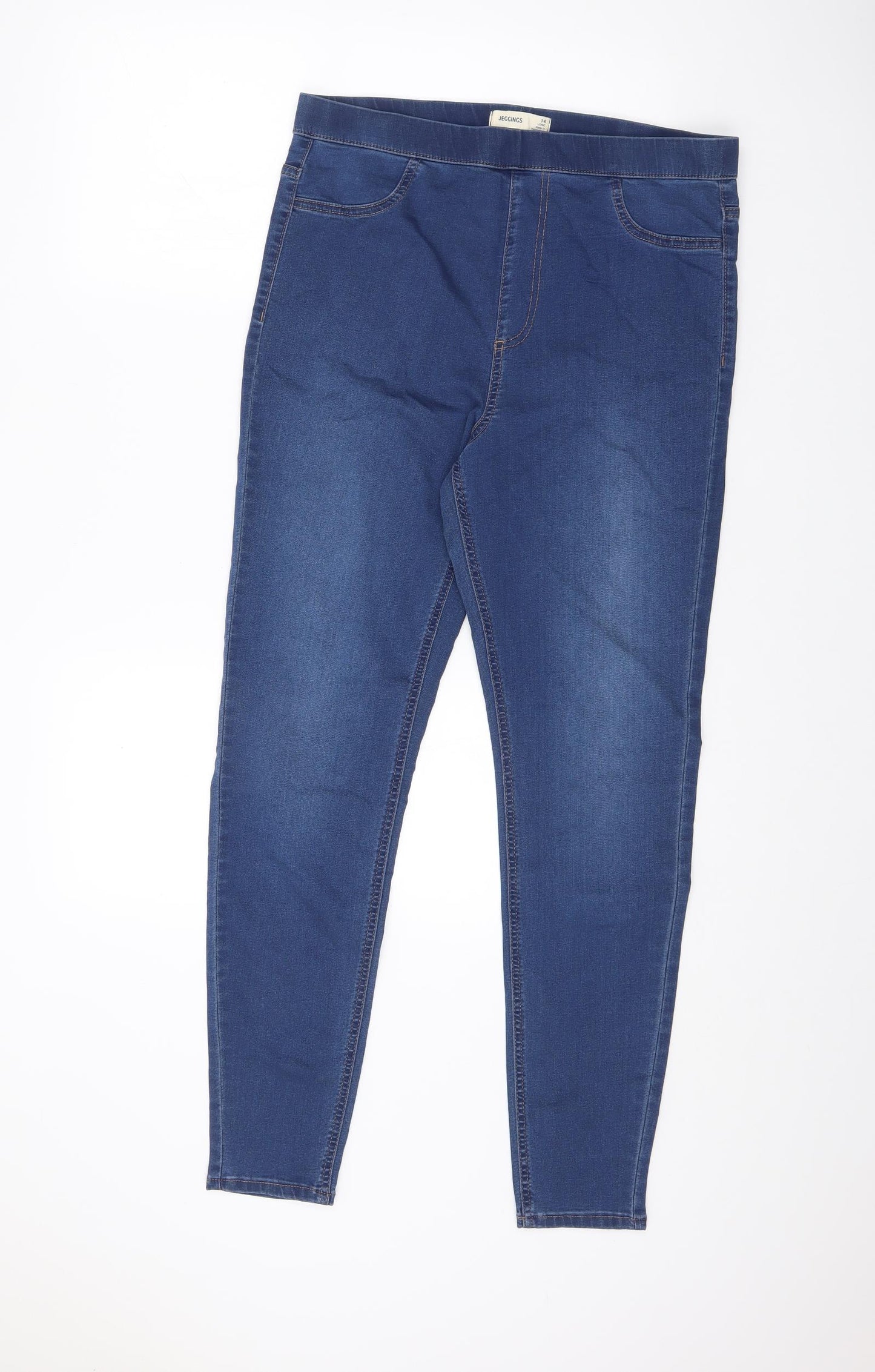 Marks and Spencer Womens Blue Cotton Jegging Jeans Size 14 L29.5 in Regular