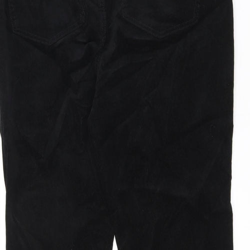 Marks and Spencer Womens Black Cotton Trousers Size 18 L27 in Regular Zip