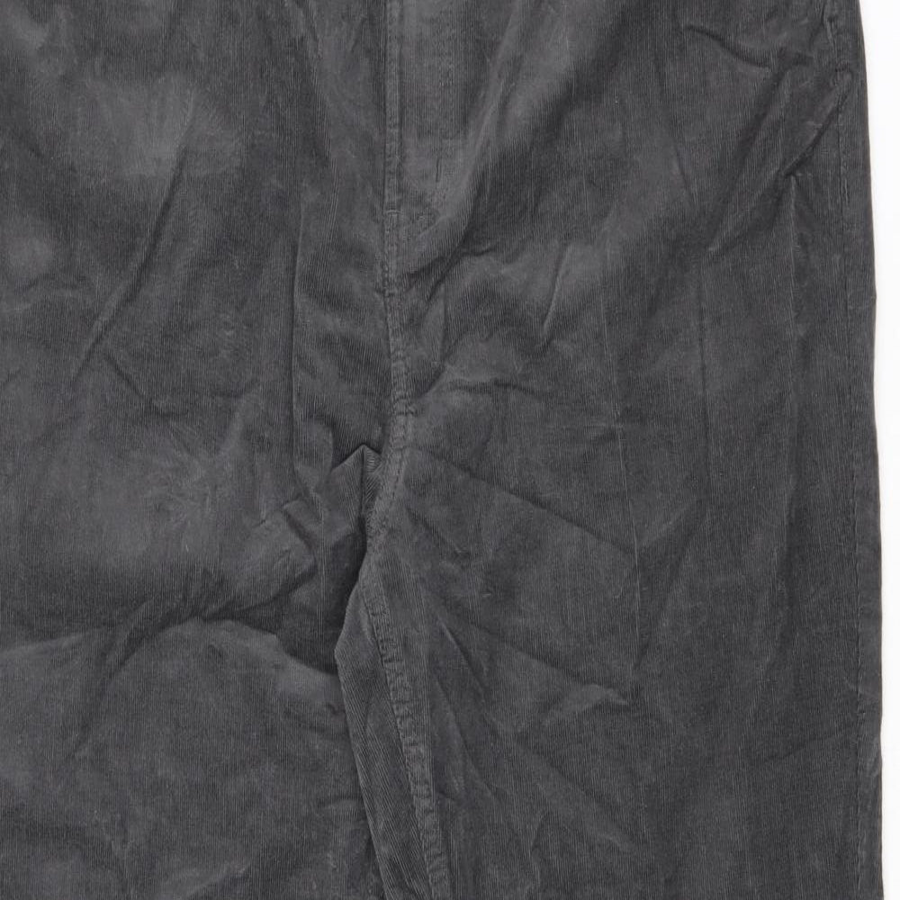 Marks and Spencer Womens Grey Cotton Trousers Size 20 L29 in Regular Zip