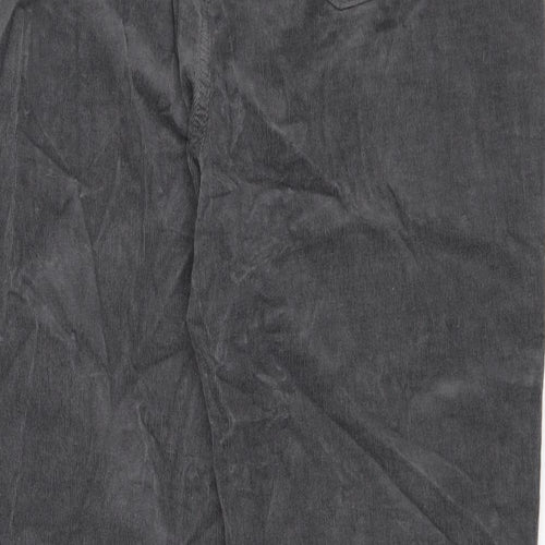 Marks and Spencer Womens Grey Cotton Trousers Size 20 L29 in Regular Zip