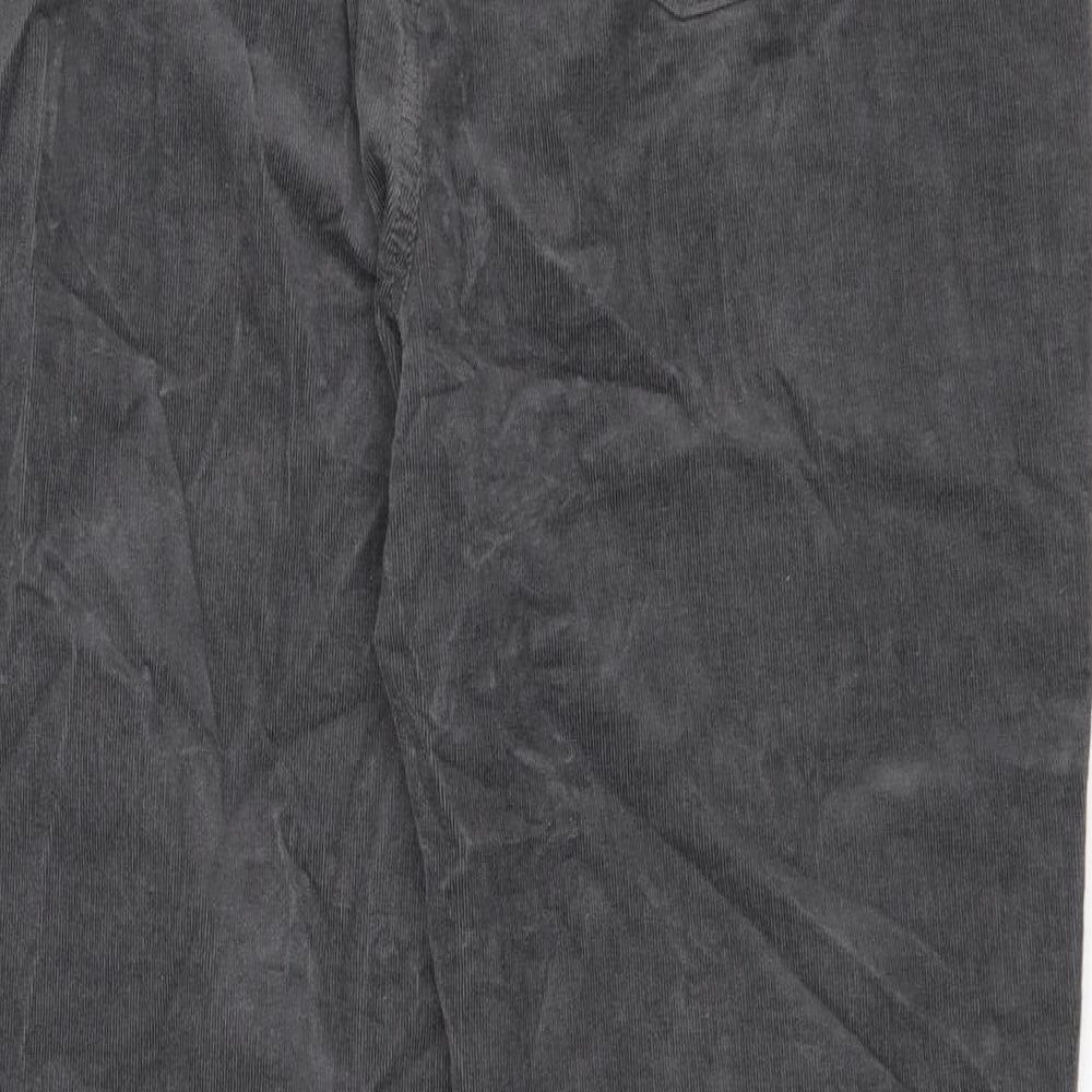 Marks and Spencer Womens Grey Cotton Trousers Size 20 L29 in Regular Zip