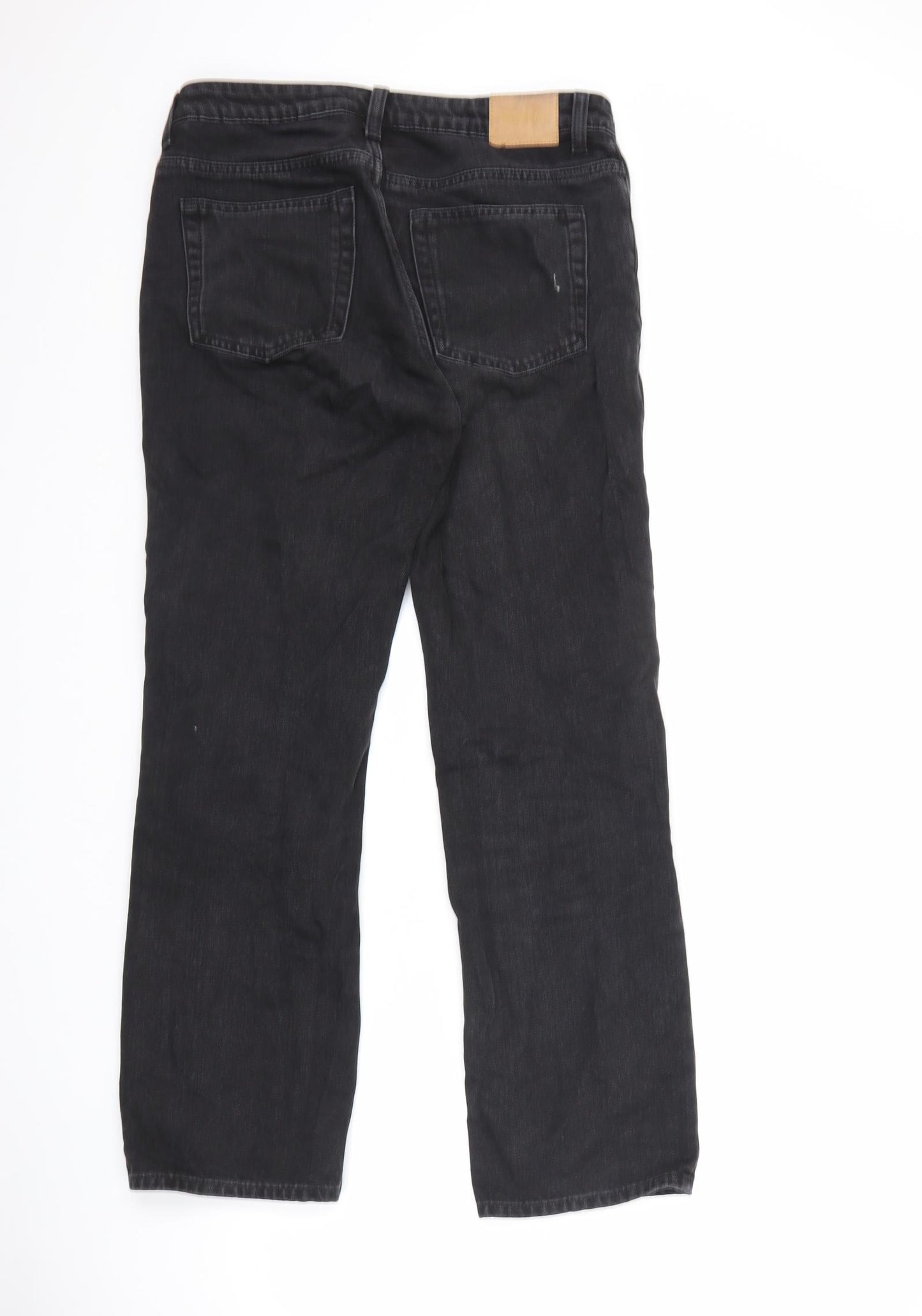 Weekday Mens Black Cotton Straight Jeans Size 29 in L30 in Regular Button