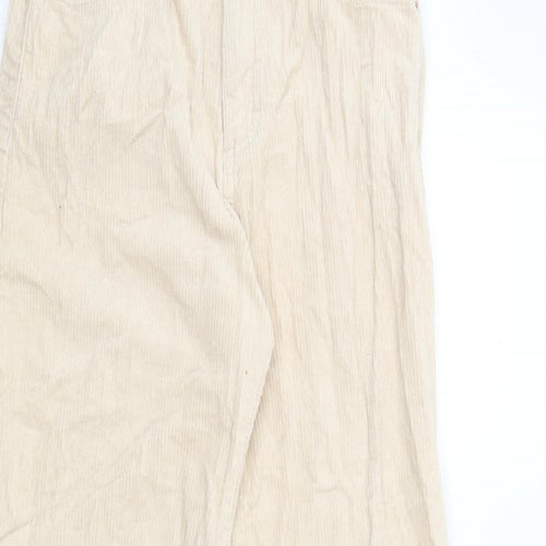 Pull&Bear Womens Beige Cotton Trousers Size 10 L31 in Regular Zip