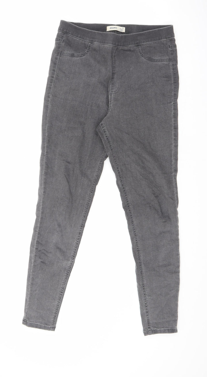Marks and Spencer Womens Grey Cotton Jegging Jeans Size 10 L26.5 in Regular