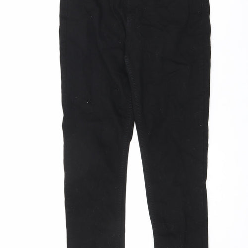 John Lewis Womens Black Cotton Skinny Jeans Size 12 L27.5 in Regular Zip