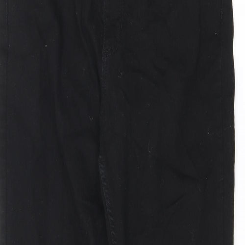 John Lewis Womens Black Cotton Skinny Jeans Size 12 L27.5 in Regular Zip