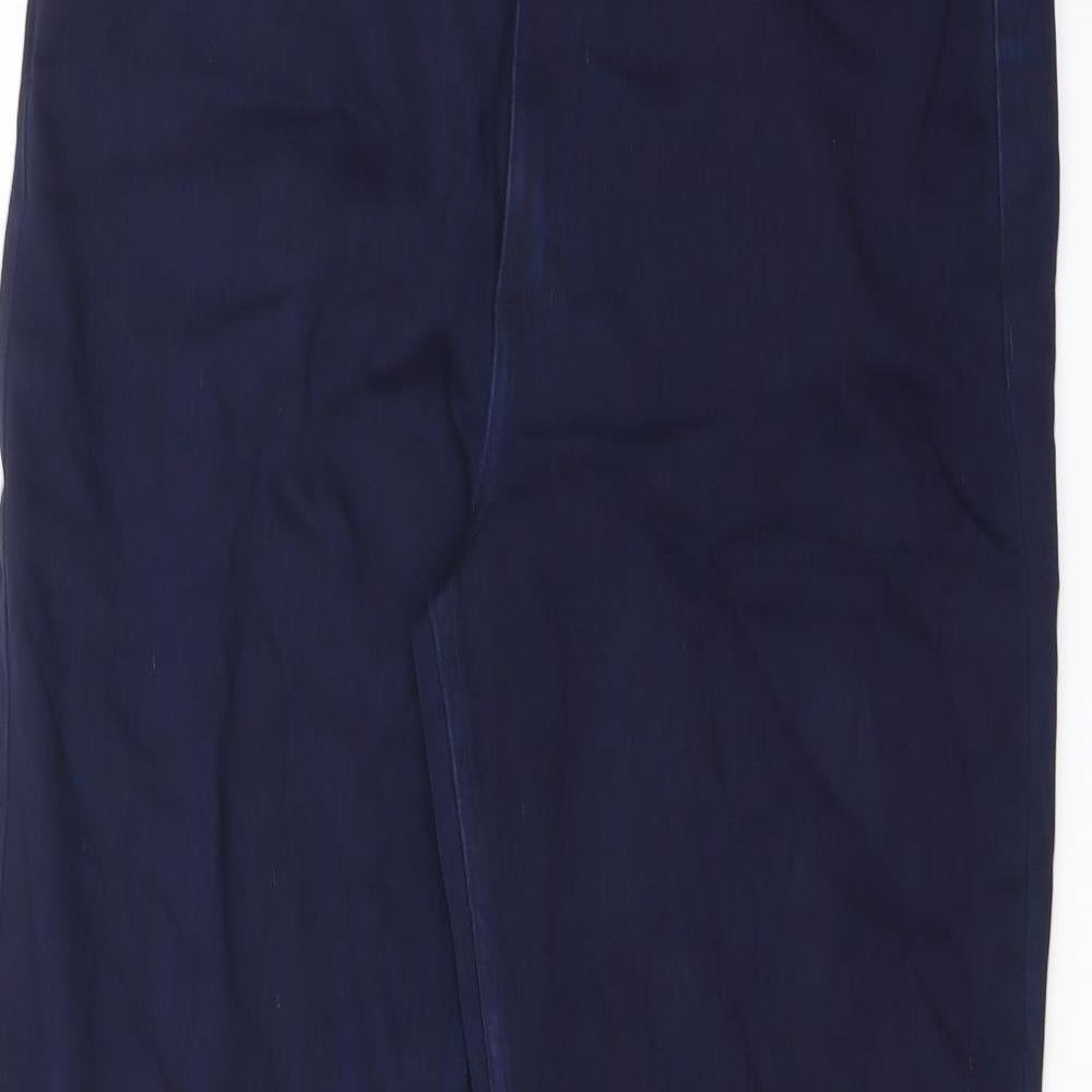 Marks and Spencer Womens Blue Cotton Straight Jeans Size 16 L28.5 in Regular Zip