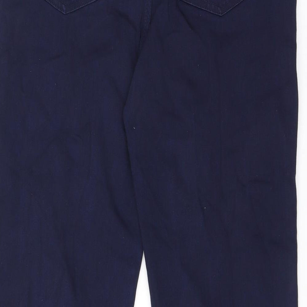 Marks and Spencer Womens Blue Cotton Straight Jeans Size 16 L28.5 in Regular Zip