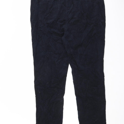Marks and Spencer Womens Blue Cotton Trousers Size 20 L28.5 in Regular Zip