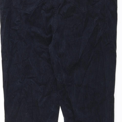 Marks and Spencer Womens Blue Cotton Trousers Size 20 L28.5 in Regular Zip