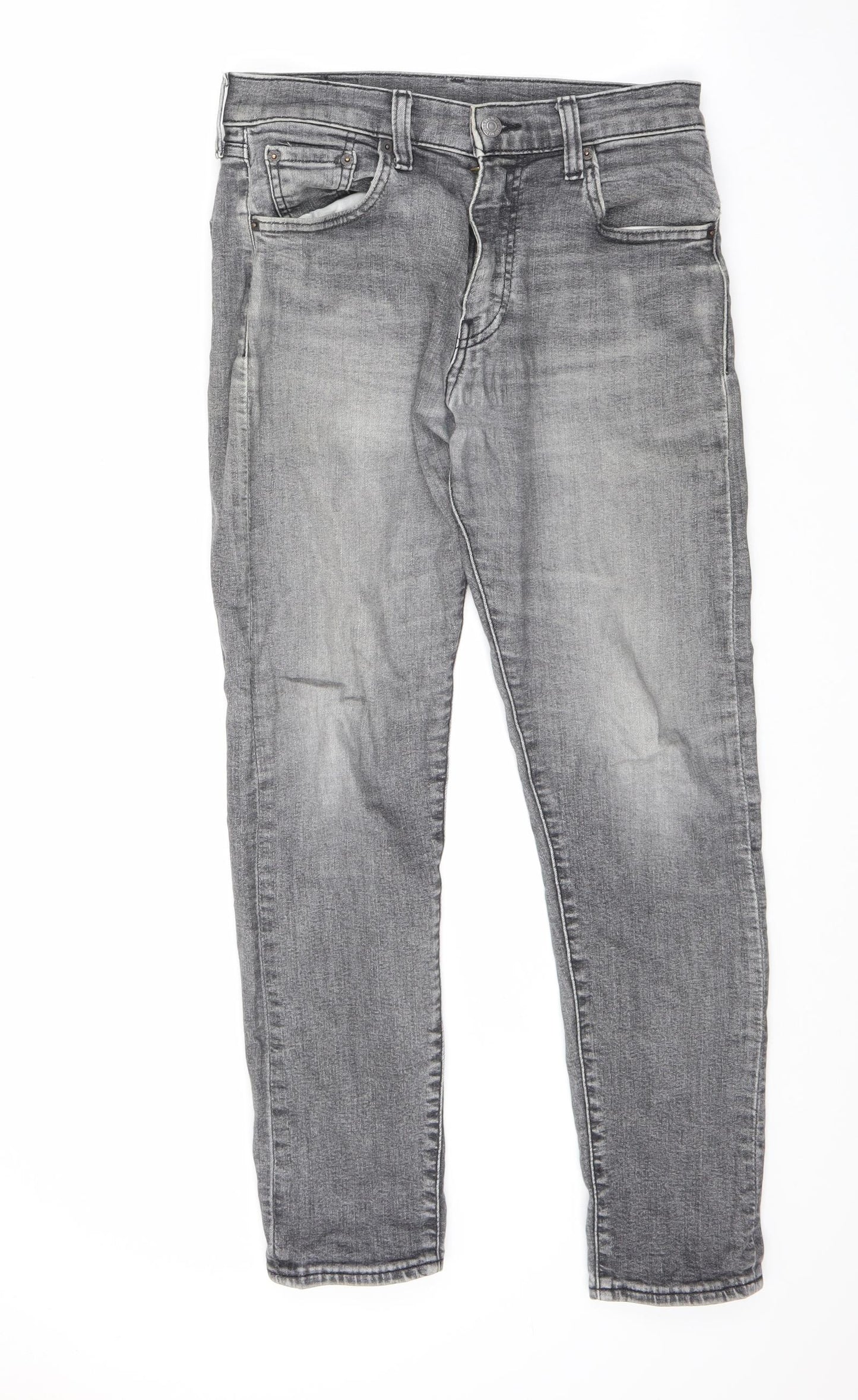 Signature by Levi Strauss & Co. Mens Grey Cotton Straight Jeans Size 29 in L28 in Regular Zip