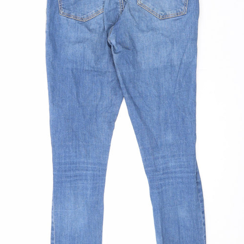 Topshop Womens Blue Cotton Skinny Jeans Size 28 in L32 in Regular Zip