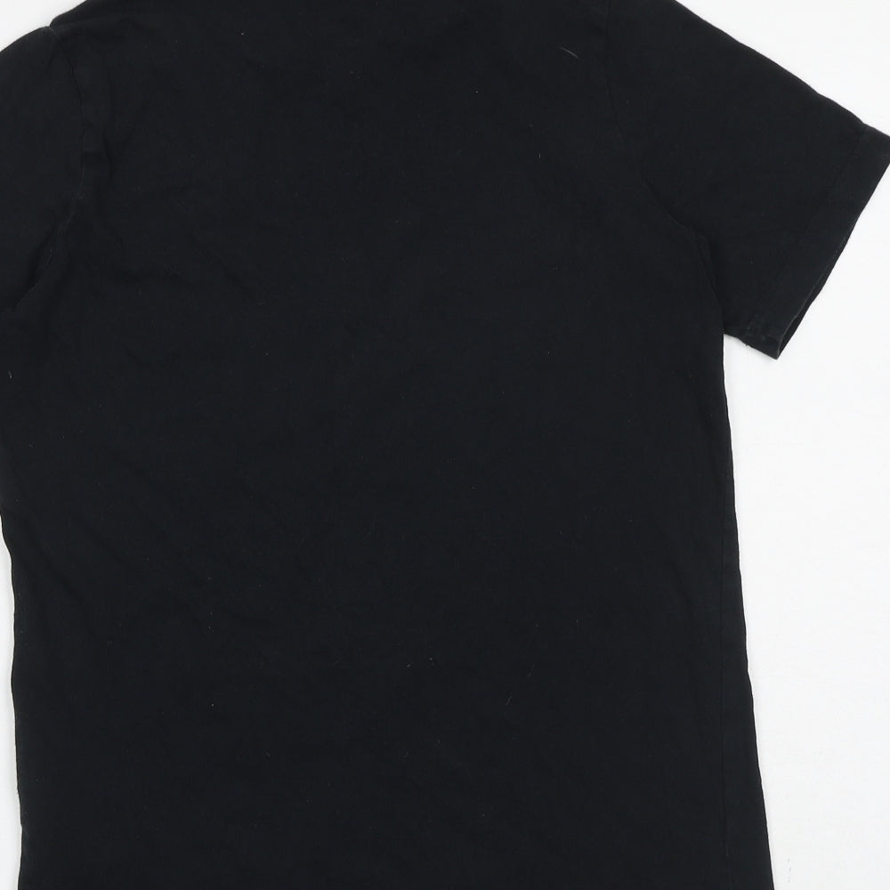 Nike Womens Black Cotton Basic T-Shirt Size XL Round Neck