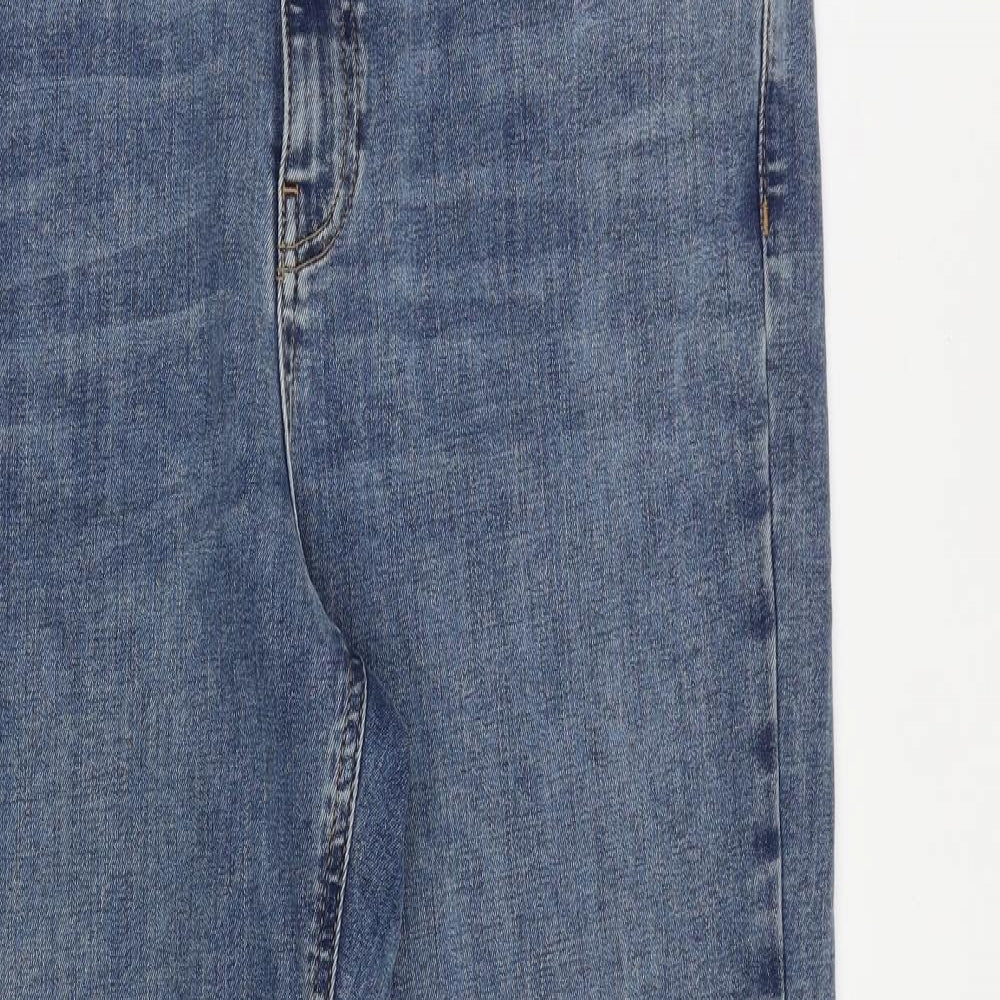 Autograph Womens Blue Cotton Straight Jeans Size 16 L30 in Regular Zip