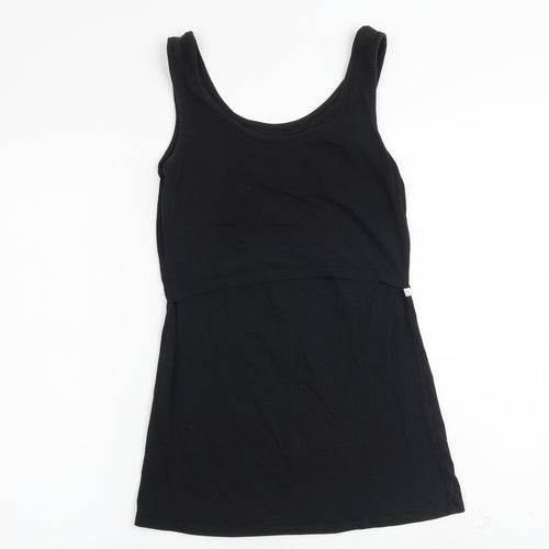 Boob Womens Black Cotton Basic Tank Size S Scoop Neck
