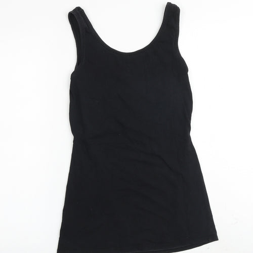 Boob Womens Black Cotton Basic Tank Size S Scoop Neck