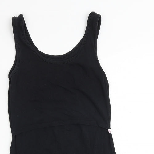 Boob Womens Black Cotton Basic Tank Size S Scoop Neck