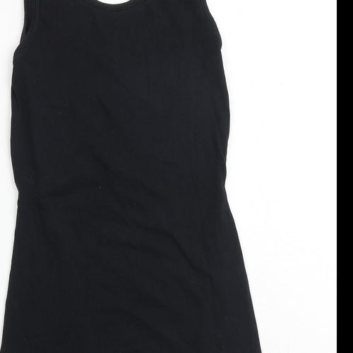 Boob Womens Black Cotton Basic Tank Size S Scoop Neck