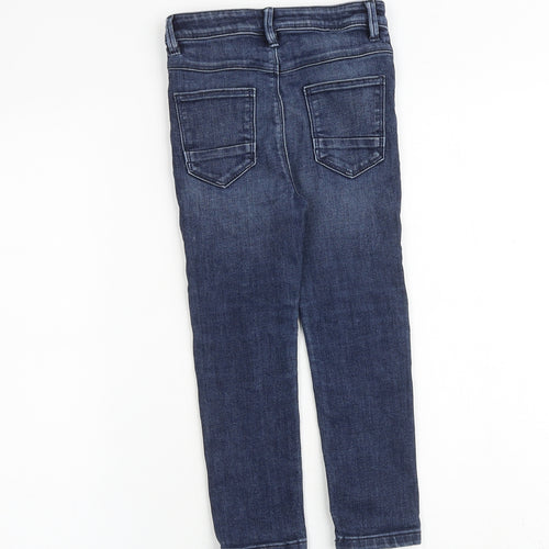 George Boys Blue Cotton Straight Jeans Size 5-6 Years Regular Snap