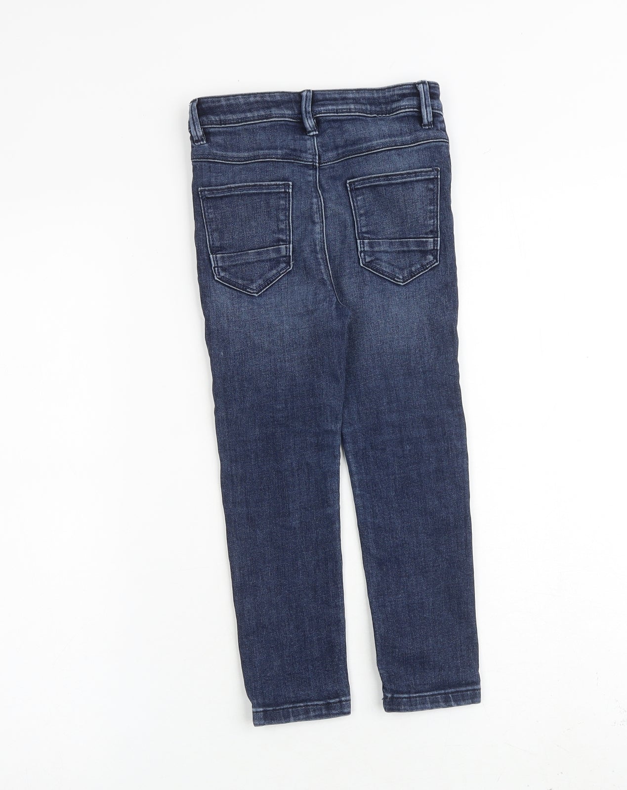 George Boys Blue Cotton Straight Jeans Size 5-6 Years Regular Snap